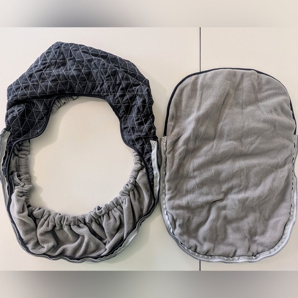 JJ Cole BundleMe Infant Car Seat Cover Black Quilted Fleece - Picture 3 of 7